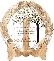 30th Anniversary Wedding Gifts Crystal Plate with Gold Leaf Wreath - 30th Anniversary Wedding Gifts