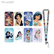 Disney Aladdin Women 39;s Name Card Covers ID Card Holder Students Bus Card Case Lanyard Visit Door Identity Badge