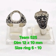 Balinese claw embanRing dim 12x10 super alpaca ring/ 525 retail agate ring/
