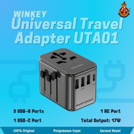 Winkey Universal Travel Adapter 17W 4 Port USB &amp; USB C 4IN1 UTA01 Official Warranty