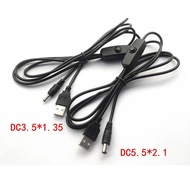 1M/1.5M USB 2.0 Male Plug to 2.1mm 5.5x2.1mm 5.5x2.5mm DC Power Plug cable cord with Switch