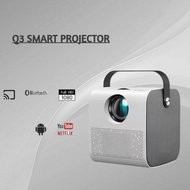 Q3 Smart Projector Play Store Pro HD 1980P 6000 Lumens WIFI LED LCD Screen Mirror Android 9.0 Blueto