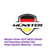 Münster Overhaul / Full Set Gasket 10101-Y1425 Nissan Datsun 720 Caball C340 Urvan E23 SD22 Diesel 1976-1985 (Carbon)