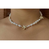 white real shell star fish necklace | summer necklaces beach necklace shell necklace