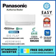Panasonic Standard Inverter R32 Series Air Conditioner 1.0HP / 1.5HP / 2.0HP / 2.5HP ~ CS-PU9AKH / CS-PU12AKH / CS-PU18AKH / CS-PU24AKH (Penang Free Delivery + Seda Voucher RM200 + TNG Reload Pin RM50)