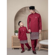 BAJU MELAYU SEDONDON |SET AYAH DAN ANAK| BAJU MELAYU SLIM FIT | BAJU MELAYU NUDE MAROON | BAJU MELAY