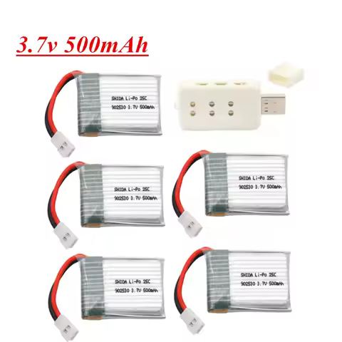 3.7V 500mAh 25C LiPo Battery with 6 in 1 charger For Wltoys V931 F949 XK K123 6Ch RC Helicopter Dron