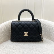 (Brand new) Chanel Mini 19cm Coco Handle Flap in Black Caviar and LGHW