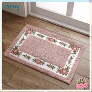 CHERRY 1 Pcs Flower Rug, Pink Non-Skid Pink Rug,  Microfiber Absorbent 16*24Inch Floral Bathroom Rug
