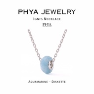 PHYA Ignis Necklace with Stone Bead-Diskette Size: Real Silver Model with Natural Beads Classic Size