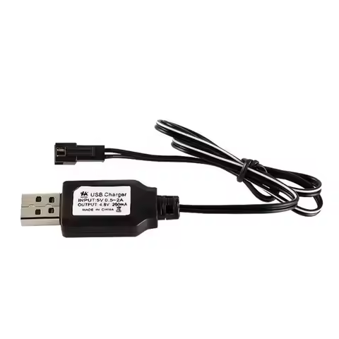 4.8V 250mA USB Charger Power Adapter Cable with SM 2P Connector Plug for Ni-cd Battery RC for Cars V