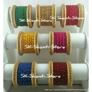 (14pcs = 1 set) Silk thread bangles handmade beaded valayal