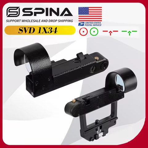 OKP-7 SVD 1x34 Rifle Red Dot Scope Green Illuminated Hunting Riflescope Arrow Reticle Picatinny Rail