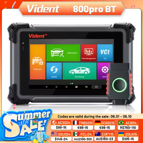 VIDENT iSmart800Pro BT Key programming Scanner Car Diagnostic Tool Control 40+ Reset OBD2 Auto Scann