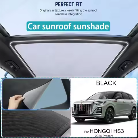 Car Electrostatic Suede Skylight Cover UV Heat Insulation Sunshade For HONGQI HS3 2024-Present
