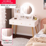 IKEA STYLE Dressing Makeup Table LED Mirror Modern Dressing Cosmetic Desk Storage Cabinet Meja Make Up Meja Kosmetik