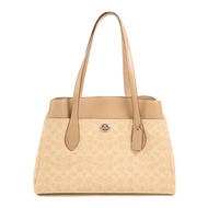 COACH 塗層帆布Lora Carryall銀扣肩背袋