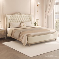 X 2 Solid Wood Bed 2.2 French 1.8m American Leather Bed Modern Simple Bedroom Double European Light 