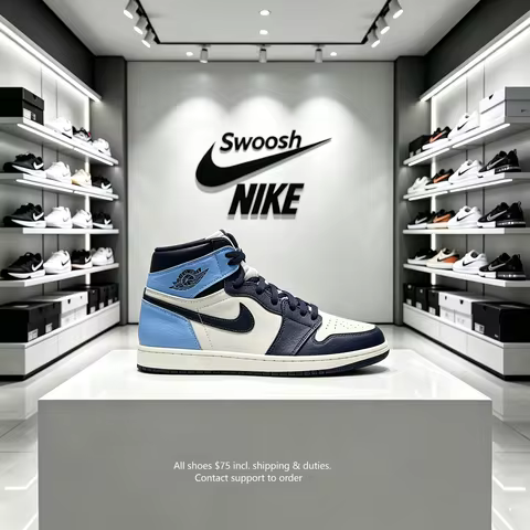 Nike Jordan Air Jordan 1 Retro High OG Obsidian Non-slip and Wear-resistant Basketball Shoes Unisex 