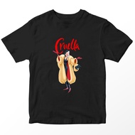 101 Dalmatian Cruella Kids T-Shirt, Black, Ages 1-10 Years