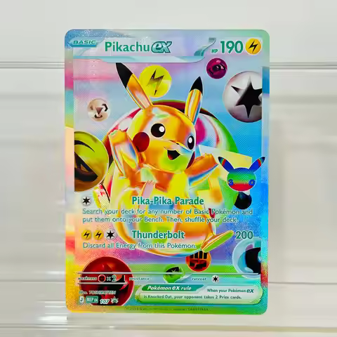Pikachu ex 107 English Version DIY Holographic Texture Card Collectible Grade Premium Anime Collecti