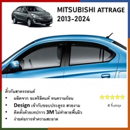 คิ้วกันสาดประตู คิ้วกันฝนประตู อะคริลิคแท้ สำหรับรถ Mitsubishi Attrage 2013 2014 2015 2016 2017 2018