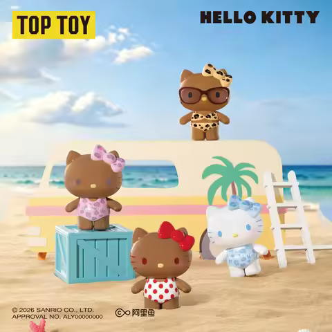 New TOPTOY Cute HelloKitty Swimsuit Party Blind Bag Summer Rainbow Candy Second Generation Sanrio Bl