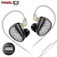 FAAEAL KZ ZA12 Hybrid Headset 2DD+4BA Dynamic Driver Custom Tuning Professional Earphone In-ear Moni