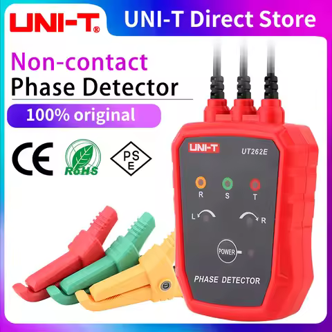 UNI-T Non-Contact Three Phase Detector UT262E Rotation Tester Phase Sequencer Breaker Finder 70V-100