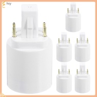 6Pcs Wear-Resistant White Lamp Base Converter Adapter G24q 4 to E27 Screw LED Bulb Holder huyisheng