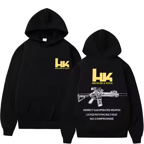 Heckler & Koch HK Fashion M4 Gun Design Men's Casual Retro Trend Pullover Streetwear Autumn and Wint