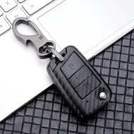 Carbon car key cover key case for VW Bora Jetta POLO Golf 7 4 5 6 MK5 MK6 MK7 Passat b5 T-ROC Tiguan MK2 2016-2019 Keychain Bag