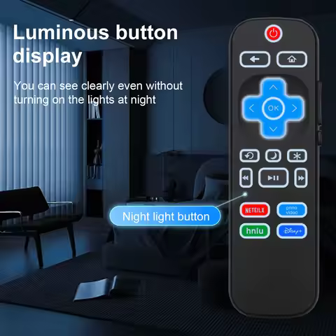 Backlit Replacement Remote for Roku TV, TCL/Hisense/Onn/Sharp/Element/Westinghouse/Philips/Sanyo (No