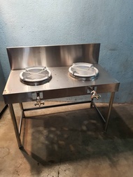 stainless steel dapur 2 tungku / 2 kwali range with burner stove