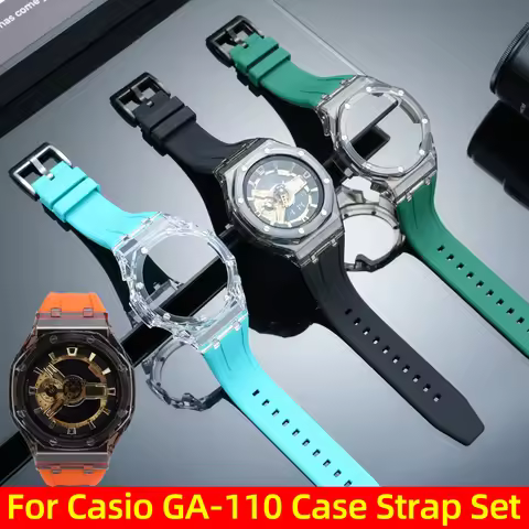 GA-110 Transparent Case & Silicone Strap Mod Kit For Casio G-Shock GA110 GA100 GA120 Replacement Acr