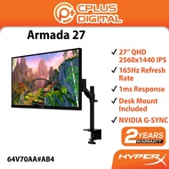 HyperX Armada 27 Gaming Monitor 27” QHD 2560x1440 IPS 165Hz Refresh Rate 1ms Response Desk Mount Inc