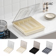 ELLSWORTH Silverware Drawer Organizer, Transparent Lid Large Capacity 5 Compartments Flatware Organi