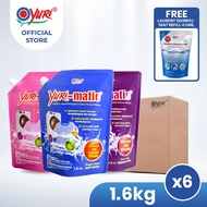 [Carton Deal] Yuri-matic® Laundry Liquid Refill 1.6kg x6 | Gift: Yuri Laundry Disinfectant 410ml