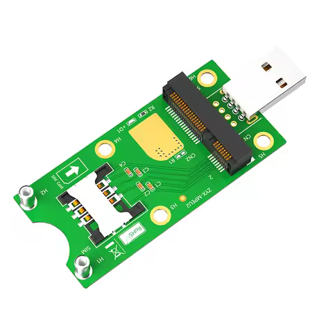 Mini PCIE 3G/4G Module to USB 3.0 Network Adapter Card Riser with SIM Slot Power LED Supports WWAN L