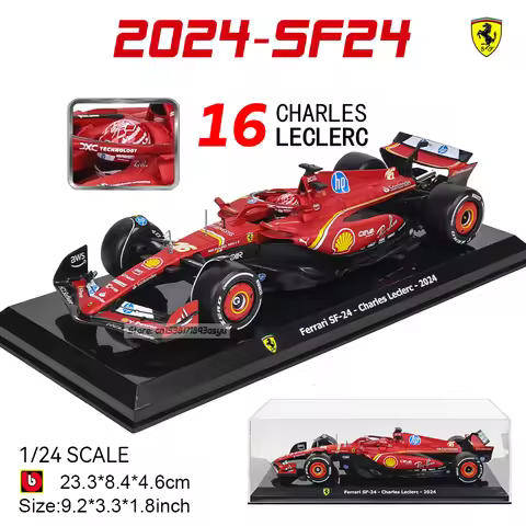 Bburago 1:24 2024 F1 serie various style #16 Leclerc Ferrari SF24 Alloy Car Model Die Casting Highly
