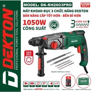 DEKTON 3-Function Concrete Drill DK-RH2603PRO - 1050W Capacity Copper Wire Motor - Free Bit - 6 Mont