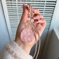 Natural Pink Crystal Nine-Tailed Fox Pendant Crystal Necklace Brand Nine-Tailed Fox Lucky Peach Blos