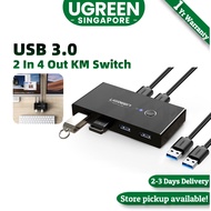 UGREEN USB 3.0 Sharing Switch, 2 Computers 4-Port USB Peripheral Switcher Adapter Box Selector