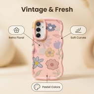 For Samsung Galaxy S26 S25 FE Plus Ultra A/M/F Silicone Creative Flowers Wavy Casing Protective Cove