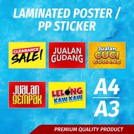 SALES SIGNAGE | Poster Jualan Kaw Kaw Jualan Kasi Licin A4/A3 Size| Poster/Laminated/PP Sticker⚡READ