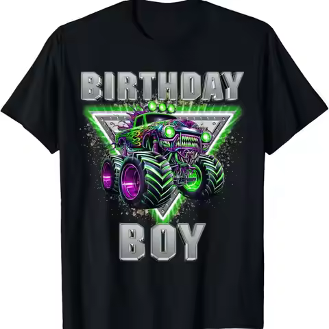 Birthday Boy Monster Truck Are My Jam Bday Party Kids Boys T shirt