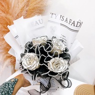 珍珠黑波浪 小香花束 永生花 厄瓜多爾玫瑰