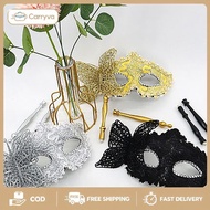 Masquerade Mask with Holding Stick, Venetian Half Face Mask for Women