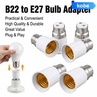 KOBE B22 To E27 Adapter, Heat Resistant Edison Screw LED Lamp Adapter, Universal B22 To E27 Long Las