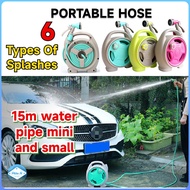 Host Water For Garden Reel With 6 Spray Modes For Cleaning Car Wash Portable Retractable Garden Hose